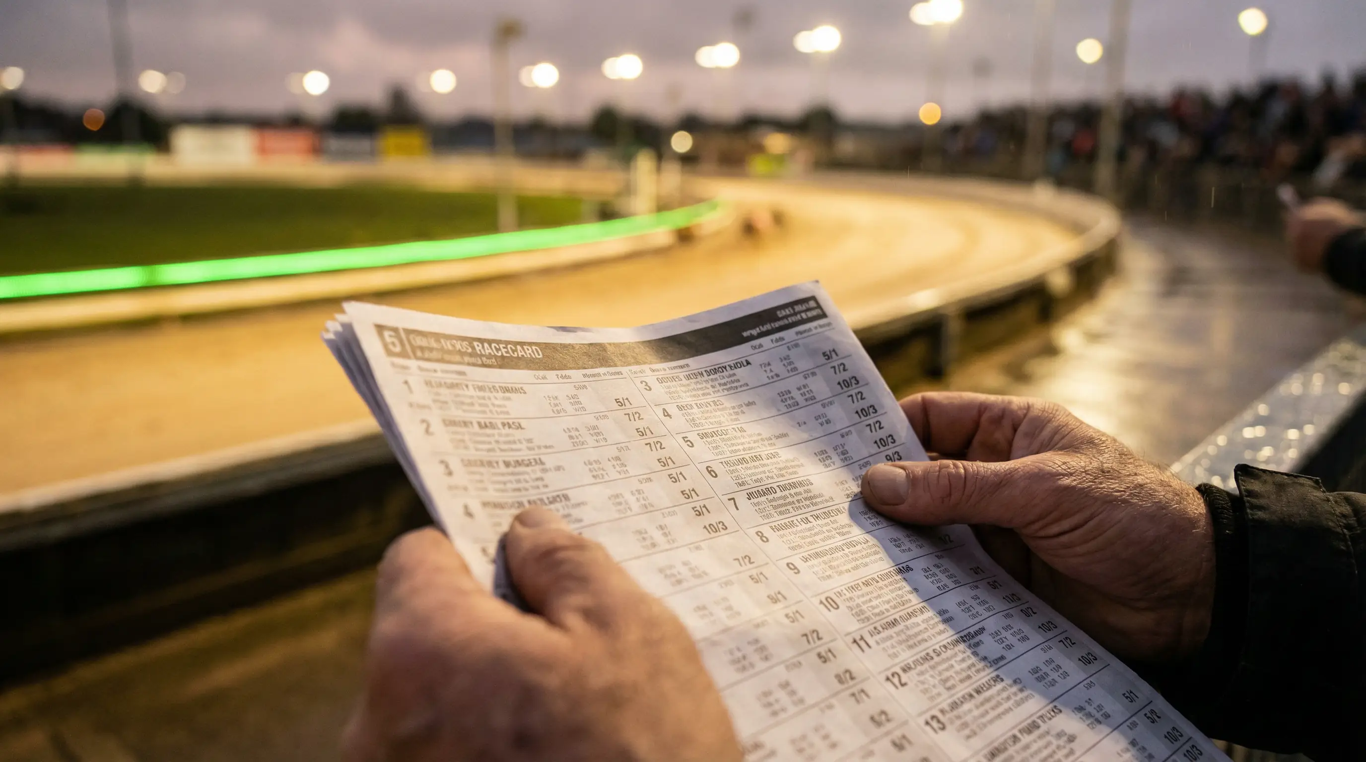Greyhound fractional odds explained — racecard showing UK betting prices